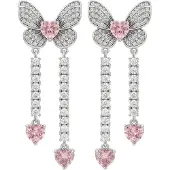 NAEMI Oorbellen rosa / zilver / transparant