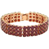 Gaya Armband rose-goud / robijnrood