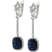 NAEMI Oorbellen navy / zilver / transparant