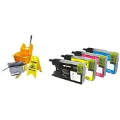 Inktmedia Geschikt Brother LC-1220 LC-1240 Lc1280 reinigingscartridges SET van