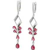 Gaya Oorbellen donkerrood / zilver