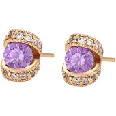 Gaya Oorbellen rose-goud / violetblauw / transparant
