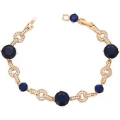 Gaya Armband navy / rose-goud / transparant