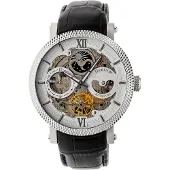 Heritor Automatic Heritor automatisch Aries-skelethorloge met leren band