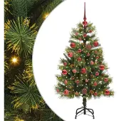 vidaXL Kunstmatige Scharnierende Kerstboom met Kegels Groen 120 cm