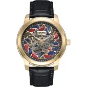 Heritor Automatic Heritor automatisch Emmanuel semi-skelet lederen bandhorloge