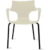Workliving Jim Stoel - Ivory - Zwart Onderstel