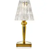 Kartell LED tafellamp Batterij, 26 cm, goud, IP54 Battery, messing / goud, Kunststof, Design