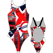 Turbo London Pro Resist Swimsuit Rood,Zwart 2XL Vrouw