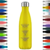 FLASKE Original Drinkfles 500 ml - Geïsoleerde RVS Waterfles - BPA-vrij - 12u Warm & 24u Koud - Geschikt als Thermosfles en Thermoskan - Water Bottle Stainless Steel - Bees