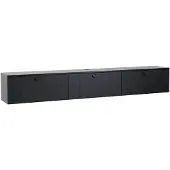 Oviala - Moderne zwarte wand-tv-kast van 200 cm - Holly