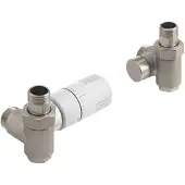 Aqualine Eco Combi Handdoekradiator Thermostatische kranen, links/nikkel