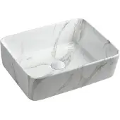 Sapho Dalma aanrecht keramische wastafel 48x38 cm, carrara