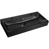 Sapho Toridi Keramische wastafel, 2 kraangaten, 101x46,5cm, zwart mat