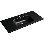 Sapho SIDRA wastafel, gemaakt van zwart gematteerd gussmarmor, afmetingen 101x46 cm