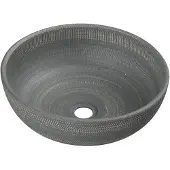 Sapho Priori aanrecht keramische wastafel Ø 41 cm, grijs met patroon