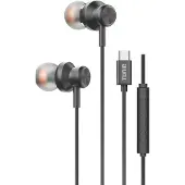Tuniq Bedrade Oortjes USB-C - Zwarte Oordopjes met Microfoon - Helder Geluid, Diepe Bas en Comfortabele Pasvorm – Geschikt voor Samsung, Xiaomi, OnePlus en meer