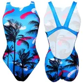 Turbo Blue Palm Swimsuit Blauw 5XL Vrouw