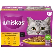 Whiskas Kattenvoer Nat Pouch 1+ Adult Saus Gevogelte Selectie 12 X 85 Gr