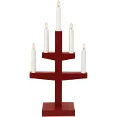Star Trading Trapp adventskandelaar 46 cm Rood