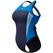 Speedo High Neck Splice Cross Back Swimsuit Blauw UK 32 Vrouw