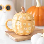 Something Different - Groovy Floral Pumpkin Lidded Mok/beker - Multicolours