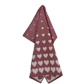 Bunzlau Castle Hearts theedoek 65x65 Burgundy