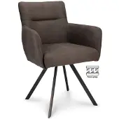 WGXL Collection Eetkamerstoel Cane - Microvezel - Grijs -