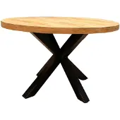 WGXL Collection Eettafel Oud Teakhout - Rond - Spinpoot - 130 cm -