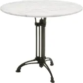 Lesli Living Tuintafel - Eettafel - Rond 80cm marmer zwart gietijzer