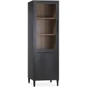 Maxfurn Vitrinekast Gamma - 1-deurs - Lamulux - Old piano - Old teak -