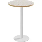 Oviala - Tafel hoog rond 60 cm witte poot en terrazzo bekleding - Rivoli
