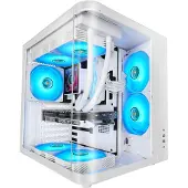 Mars Gaming MC-CURVW, Midi-tower, PC-behuizing, Zwart, Wit, ATX, Micro ATX, Mini-ITX, Gaming, 16,5 cm