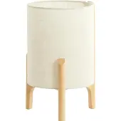 Light & Living Schemerlamp Litto Ø 22cm Houtlook Met Naturel Linnen
