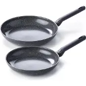 BK Universe Koekenpannenset 2-delig - 24/28cm - PFAS-vrije antikleeflaag - Koekenpan inductie - Ovenbestendig tot 160°C - Koudgreep - Zwart/Graniet