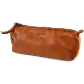 Bear design Leren Make Up / Pen Etui L Cognac