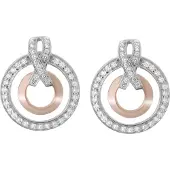 Orphelia 'Azalea' Dames 925 Sterling Zilveren Oorbellen - Zilver/Roze ZO-7095/1