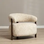 Livin24 Fauteuil Grace chenille beige