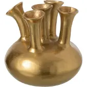 J-Line vaas Tulp - aluminium - goud