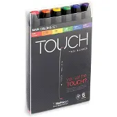 Shinhan Touch Twin Tip Marker Set van 6 - Hoofdkleuren (1100613)