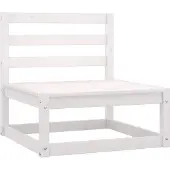 vidaXL 3-delige Loungeset met kussens massief grenenhout wit