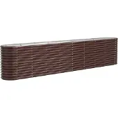 vidaXL Plantenbak 332x40x68 cm gegalvaniseerd staal bruin