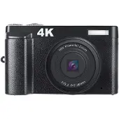 INF Digitale camera 48 MP, 1080p HD, 16x zoom, klapscherm Zwart