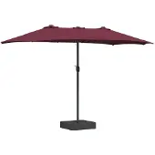 vidaXL Tuinparasol Bordeaux Rood 385 x 209 x 244 cm Polyester