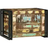 vidaXL Opbergbox Bruin en Zwart 60 x 40 x 41 cm hergebruikt hout