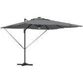 vidaXL Roma Parasol met LED -striplichten Antraciet 286 x 284 x 270 cm