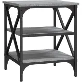vidaXL Bijzettafel 40x42x50 cm bewerkt hout grijs sonoma eikenkleurig
