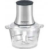 Beper P102ROB001 - Hakmolen - Keuken Hakmolen - Elektrische Hakmolen - Compacte Hakmolen - Krachtige Hakmolen - 1.5L - RVS
