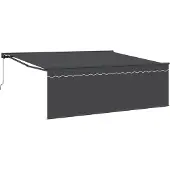vidaXL Uitschuifbare luifel Antraciet 400 × 300 cm