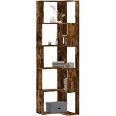 vidaXL Boekenkast 5-laags hoek 50x50x179 cm bewerkt hout gerookt eiken